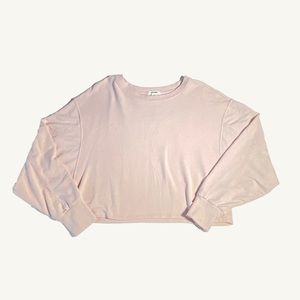 Garage Light Pink Long Sleeve Cropped Sweater Shirt Size Medium
